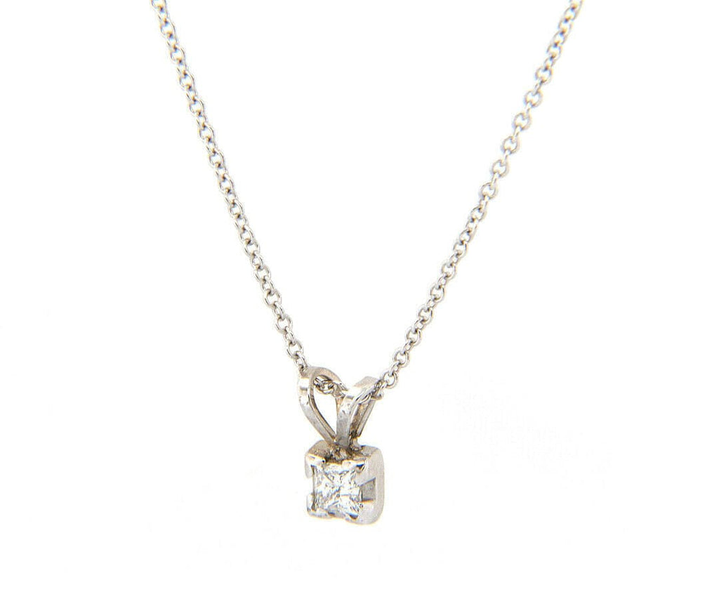 0.75 Carat Princess Cut Diamond - Simple Pendant Necklace - 18K White Gold  Plating Over Silver - Walmart.com